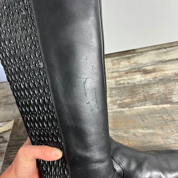 Cole Haan Elverton Knee High Boot Black Leather Women's 10 B Riding - Picture 13 of 16